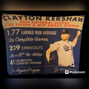 Clayton Kershaw 2015 Dodgers Fleece Blanket SGA